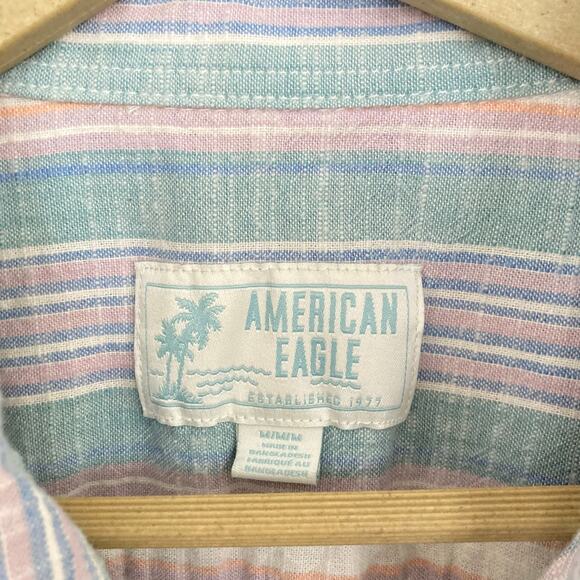 American Eagle Cotton Short Sleeve Button Up Shirt - Picture 4 of 4
